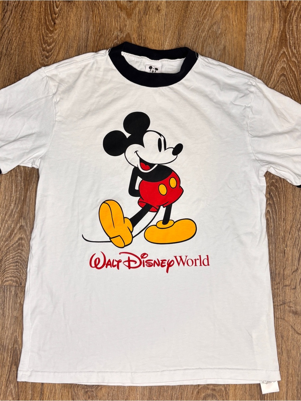 Disney Mickey Mouse Walt Disney World Ringer Tee White Graphic Tee Size Small